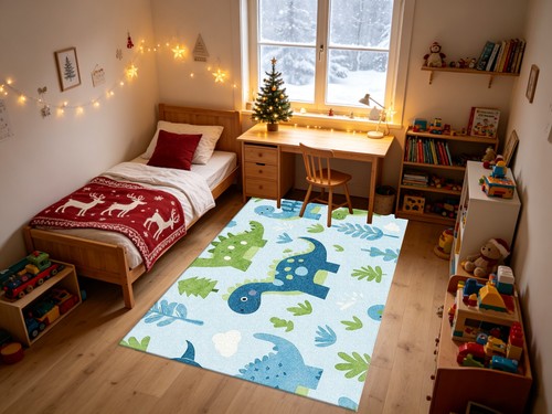 Dinosaur kids velvet area rug - dinosaur,